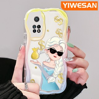 เคสโทรศัพท์มือถือ ซิลิโคนนิ่ม ใส กันกระแทก ลายการ์ตูนเอลซ่าน่ารัก สีครีม สําหรับ Xiaomi 10T Pro Poco F3 Poco F4 Redmi K50 K40 Pro K40s