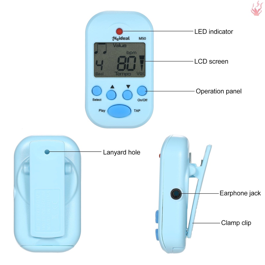 y-mini-digital-metronome-m50-tempo-metronome-clip-on-electronic-metronome-pocket-metronome-เหมาะสําหรับกีตาร์เปียโนไวโอลินกลองและเครื่องดนตรีอื่น-ๆ