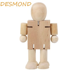 Desmond ตุ๊กตาหุ่นยนต์ไม้เปล่า สีขาว กราฟฟิติ งานฝีมือ ของเล่นเพื่อการศึกษา DIY งานฝีมือ หุ่นยนต์ของเล่น งานฝีมือ ของเล่น ของขวัญเด็ก