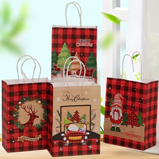 กระเป๋าถือ ลายซานตาคลอส กวางเอลก์ สร้างสรรค์ สําหรับใส่ขนม บิสกิต ลูกอม ของขวัญเด็ก