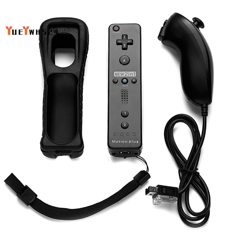 2 in 1 Remote & Nunchuck Controller Remote พร้อมเคสซิลิโคนและจอยสติ๊ก ...