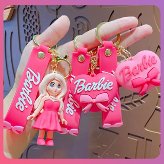 Creative Barbie Pink Girl พวงกุญแจกระเป๋าจี้คู่ตุ๊กตาหมีตุ๊กตาหมีตุ๊กตาจี้กุญแจรถทนทาน Super Smooth Feel ของขวัญตกแต่งถุง [COD]