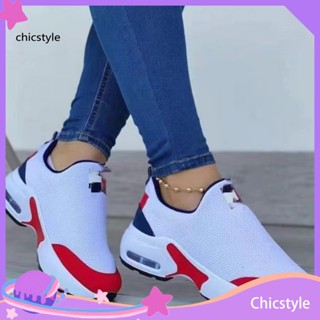 Chicstyle รองเท้าผ้าใบแพลตฟอร์ม กันลื่น ผ้าตาข่าย เหมาะกับการเล่นกีฬา เทรนเนอร์ สําหรับผู้หญิง 1 คู่