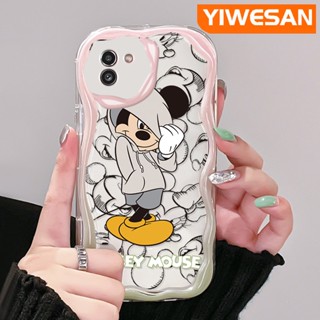 เคสโทรศัพท์มือถือ ซิลิโคนใส กันกระแทก ลายการ์ตูนมิกกี้เมาส์ สีครีม สําหรับ Samsung A03 Core A03s A02 M02 A02s M02s F02s