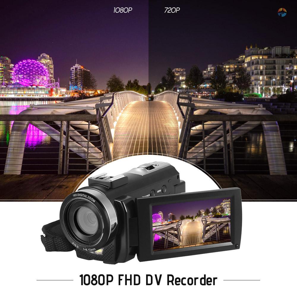fsth-andoer-กล้องบันทึกวิดีโอดิจิทัล-hdv-201lm-1080p-fhd-24mp-ซูมได้-16x-หน้าจอ-lcd-3-0-นิ้ว-พร้อมแบตเตอรี่ชาร์จได้-2-ชิ้น