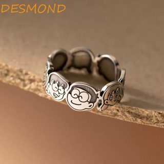 Desmond แหวนนิ้วมือ โลหะผสม ลายการ์ตูนโดราเอมอน ชินจังน่ารัก ปรับได้ ของขวัญ