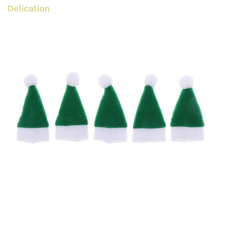 delication-หมวกซานตาคลอส-อมยิ้ม-ขนาดเล็ก-5-ชิ้น-สําหรับตกแต่งต้นคริสต์มาส-งานแต่งงาน