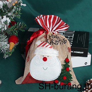 【Buran】ถุงขนมหวาน ลายซานต้าครอส สวยหรู พร้อมเชือกเส้นเล็ก สําหรับตกแต่งต้นคริสต์มาส DIY