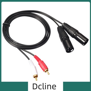 [Dcline.th] สายเคเบิ้ลเชื่อมต่อเสียง RCA Male To Dual XLR Male สีดํา 2 ชิ้น