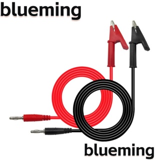 Blueming2 สายทดสอบมัลติมิเตอร์ ปลั๊กกล้วย 15A 4 มม. เป็นคลิปปากจระเข้ ใช้ง่าย สีแดง และสีดํา ทองแดง PVC 1 เมตร 3.3 ฟุต 2 ชิ้น