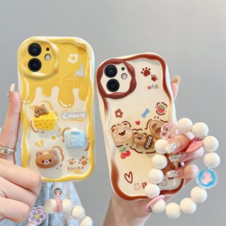 เคส iphone 11 เคส iphone 12 เคสโทรศัพท์มือถือ ลายตุ๊กตา 3D สีครีม สําหรับ iphone 11 12