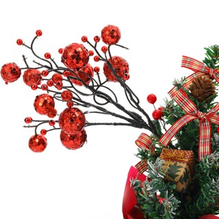 Christmas_ ดอกไม้ปลอม โฟม ประดับเลื่อม เพิ่มความเงางาม แบบพกพา สําหรับตกแต่งปาร์ตี้คริสต์มาส