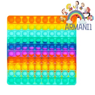 [armani1.th] ของเล่นบีบบับเบิ้ล ทรงสี่เหลี่ยม สีรุ้ง คลายเครียด สําหรับเด็กออทิสติก