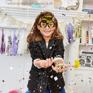 Cny ใหม่ แว่นตากระดาษ ลาย Happy New Year 2024 สีดํา ทอง สําหรับตกแต่งบ้าน คริสต์มาส 2024 8 ชิ้น