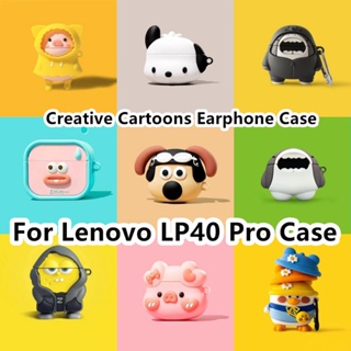 【Case Home】เคสหูฟัง แบบนิ่ม ลายการ์ตูนหมีคุกกี้ และเกมคอนโซล สําหรับ Lenovo LP40 Pro