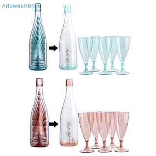 Adhyu แก้วแชมเปญพลาสติก พร้อมขวดน้ําผลไม้เย็น สําหรับปาร์ตี้ 6 ชิ้น ต่อชุด