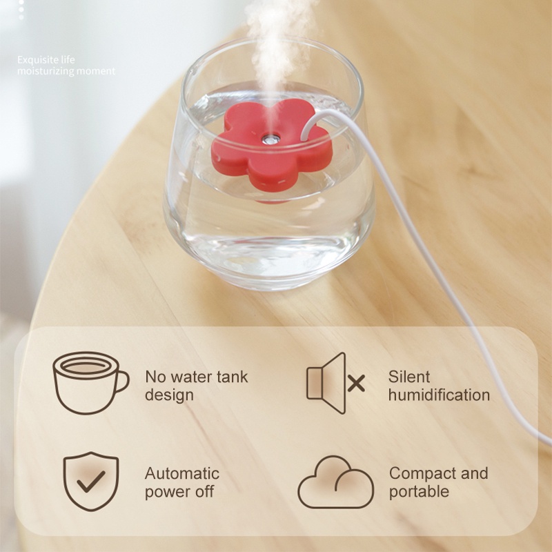Mini Flower Humidifier แบบพกพา USB Water Mist Diffuser Air Fresher ...
