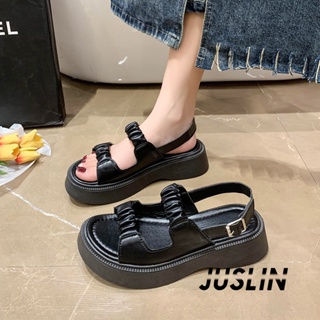 JUSLIN   รองเท้าแตะผู้หญิง ส้นแบน ใส่สบาย สไตล์เกาหลี รองเท้าแฟชั่น 2023 ใหม่  คุณภาพสูง Beautiful Korean Style fashion B98G0HF 37Z230910