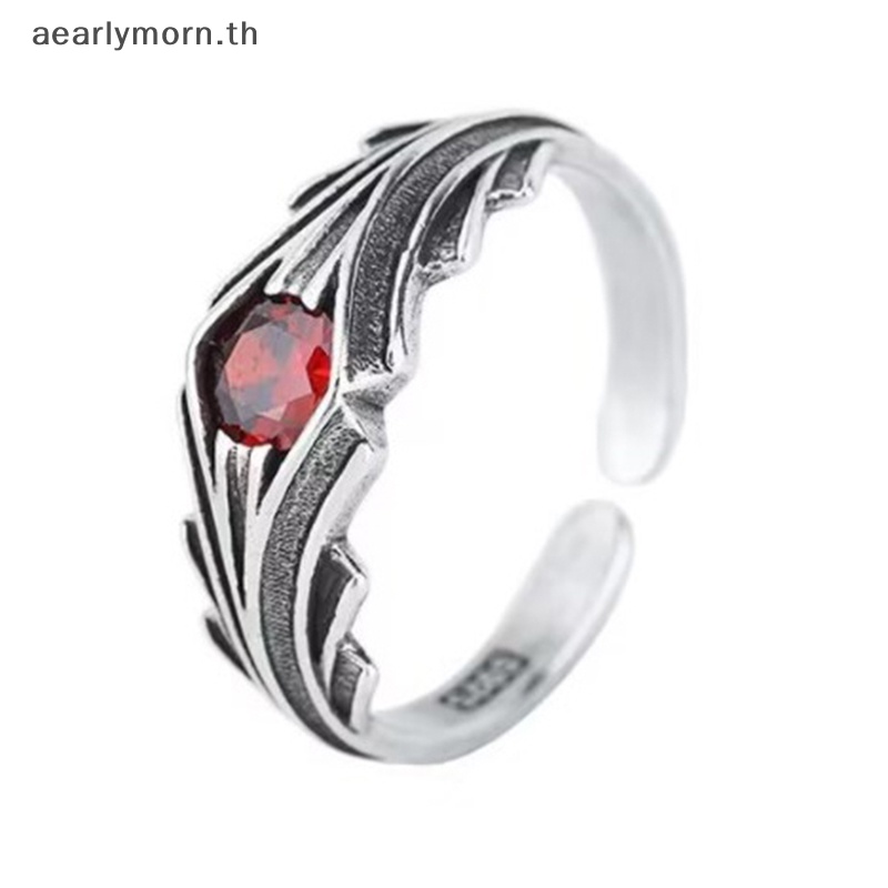 aa-แหวนเงินแท้-925-ประดับหิน-สีแดง-น่ารัก-เครื่องประดับแฟชั่น-สําหรับผู้หญิง