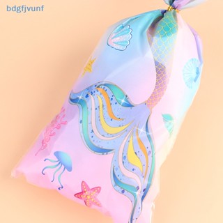 Bdgf ถุงของขวัญ ลายหางนางเงือก สําหรับใส่ขนม บิสกิต ปาร์ตี้วันเกิด 50 ชิ้น