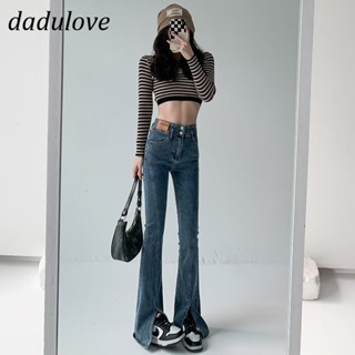 DaDulove💕 New American Ins High Street Retro Slit Jeans Niche High Waist Micro-flared Pants plus Size Trousers