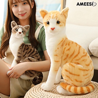 Ameesi หมอนตุ๊กตาแมวจําลอง หมอนยัดไส้ หมอนสัตว์ เบาะโซฟา ตกแต่งของเล่นเด็ก