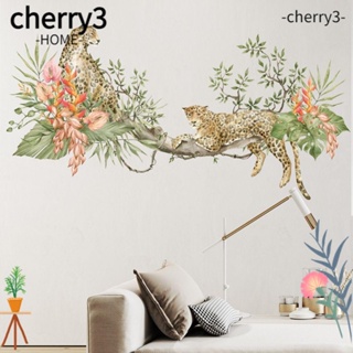 Cherry3 สติกเกอร์ PVC ลายเสือดาว เสือดาว สําหรับติดตกแต่งผนังห้องนอน
