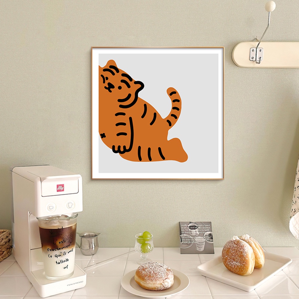 โปสเตอร์ภาพวาดผ้าใบ-รูปการ์ตูนสัตว์-และเสือตลก-สไตล์นอร์ดิก-เรียบง่าย-สําหรับตกแต่งผนังห้องเด็ก