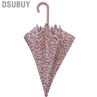 Dsubuy Long Handle Umbrella  Thickened Rib Pink Pattern for Outdoor Use