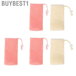 Buybest1 Cleansing Foaming Nets  Soft Skin Friendly Multilayer Exfoliating Mesh Soap Pouch 5 Pcs for Body Facial Cleaning