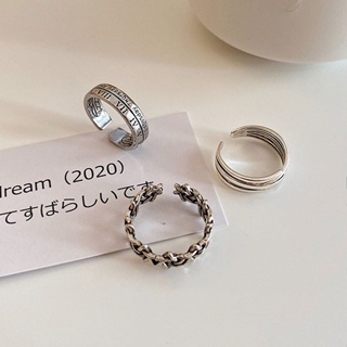 ปรับขนาดได้ แหวนเซ็ท 3 วง แหวนรูปดาว แหวนสลักเลขโรมัน  แหวน แฟชั่น เครื่องประดับ สไตล์ญี่ปุ่นเกาหลี R30