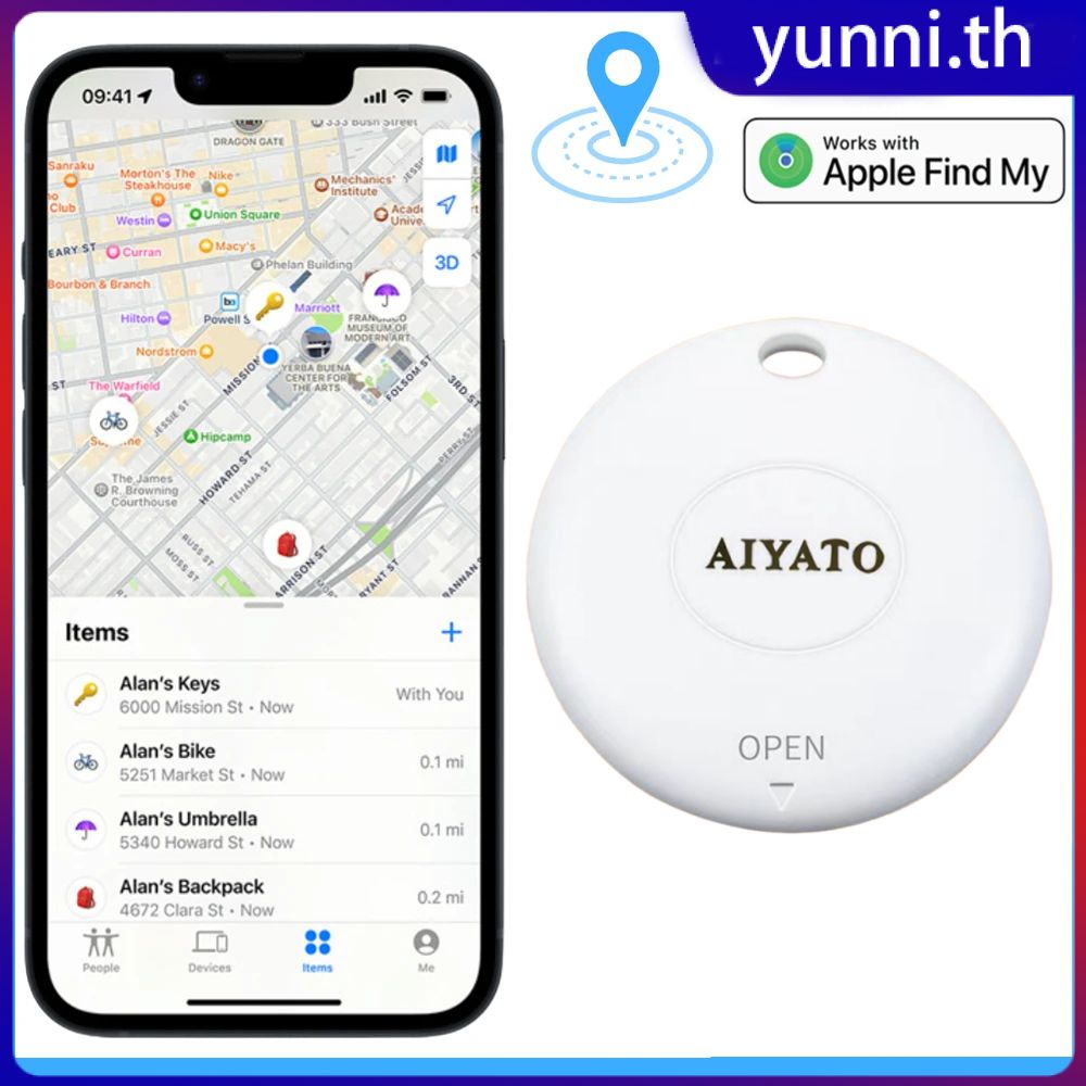 Mini Gps Tracker Iosตำแหน่งทำงานร่วมกับIosค้นหาApp Locatorอุปกรณ์ป้องกันการสูญหายสมาร์ทAirTag