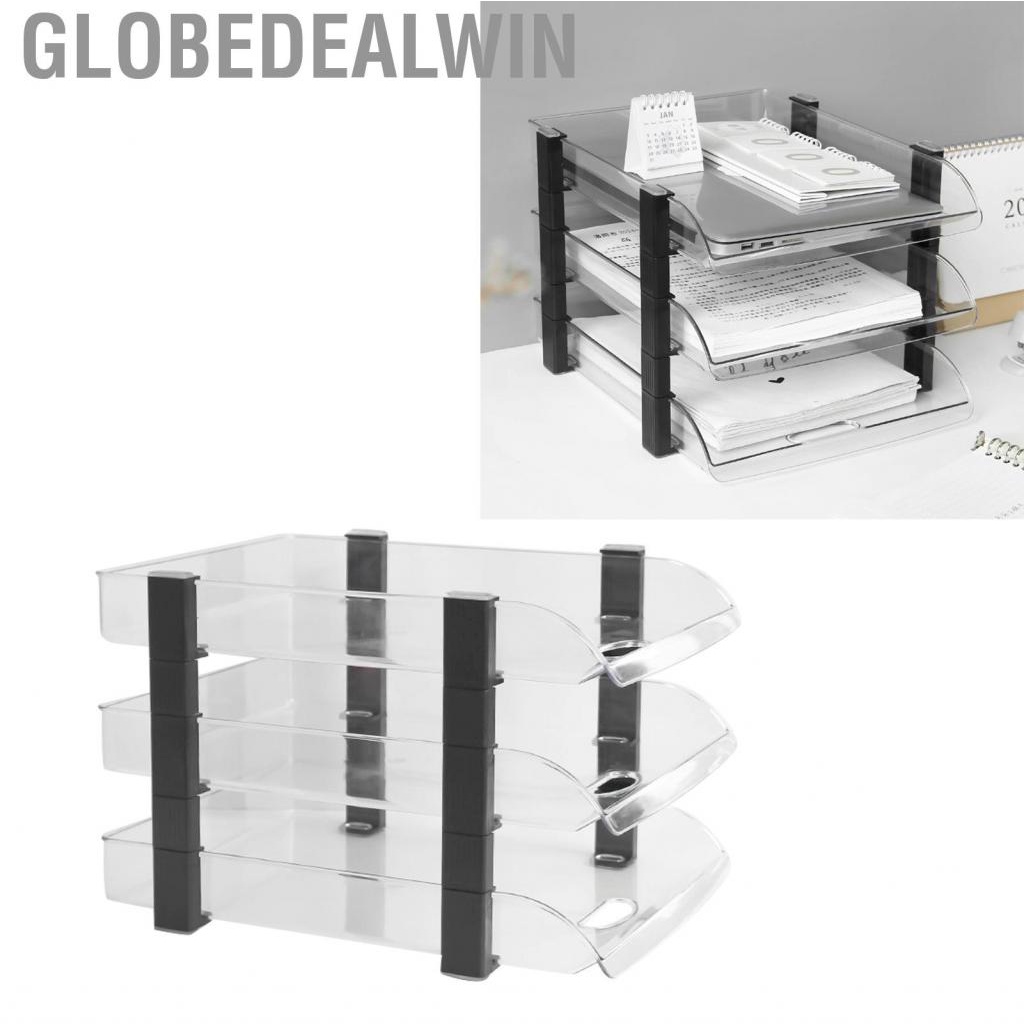 Globedealwin Desk Documents Rack Layered Ventilated High Strength File ...