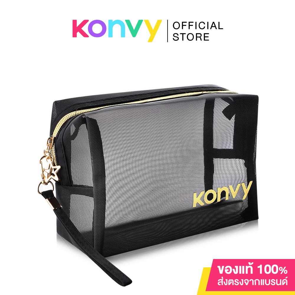รูปภาพของคอนวี่ Konvy Mesh Square Octagon Bag กระเป๋าตาข่ายสีดำ ทรงสี่เหลี่ยม.ลองเช็คราคา