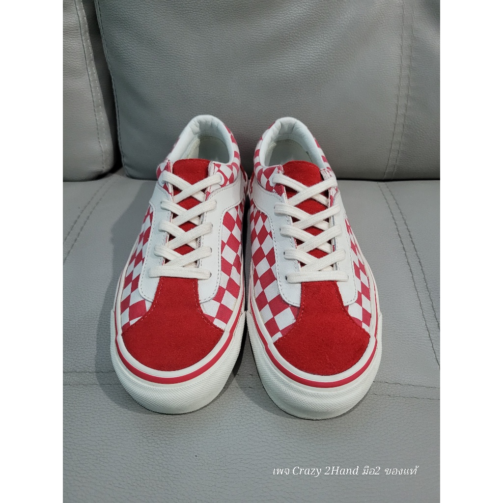 Vans Bold Ni Checkerboard Racing Red Shopee Thailand