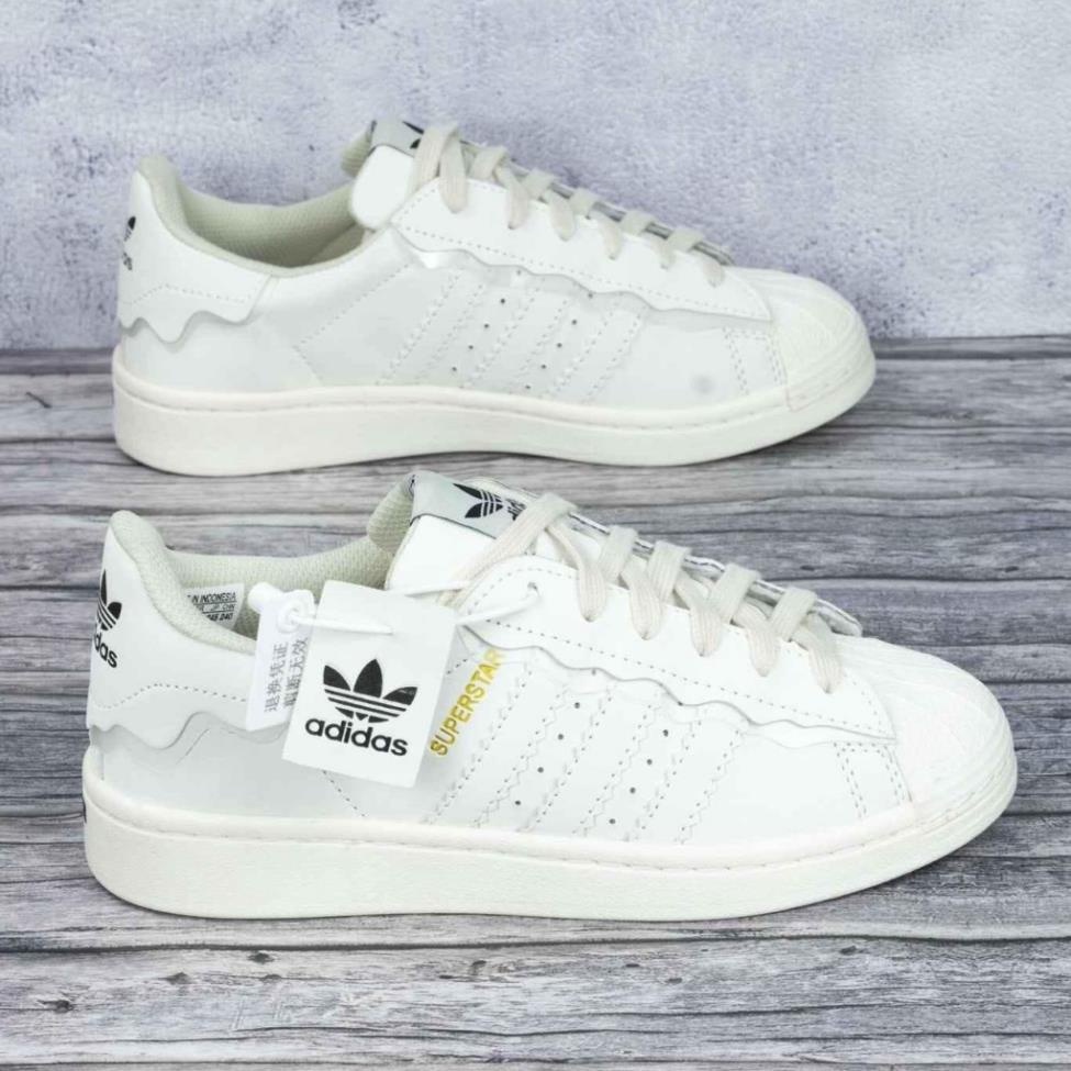 DAS Adidas Superstar Shell Toe ผ้าใบสีฟ้าสีชมพู Full Box Super Vip ...