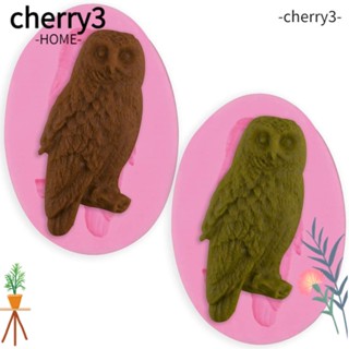 Cherry3 แม่พิมพ์ซิลิโคน รูปนกฮูก 8.2*5.7*1.3 ซม. สีชมพู สําหรับทําพุดดิ้ง 2 ชิ้น