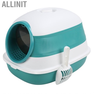 Allinit Toilet Box Foldable Enclosed Prevent Leakage Large Space with Scoop for Kitten Blue