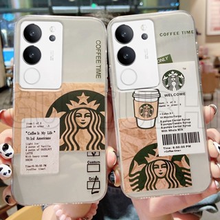 ใหม่ เคสโทรศัพท์มือถือ ซิลิโคนนิ่ม ใส ลายกาแฟ ดาว บัคส์ แฟชั่น สําหรับ Vivo V29 5G V29 5G 2023