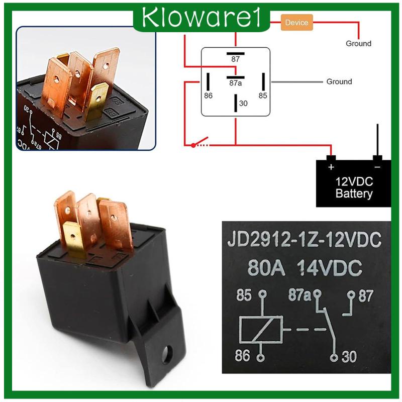[Kloware1] สายรีเลย์รถยนต์ 80A 12V 5 Pin Jd2912-1Z-12VDC สําหรับ ...