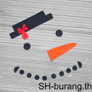 【Buran】สติกเกอร์ รูปหมวกคริสต์มาส สโนว์แมน โบ DIY สําหรับตกแต่งประตูชัตเตอร์ กลางแจ้ง
