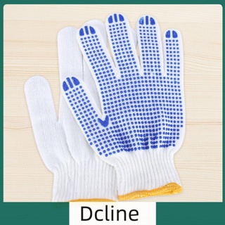[Dcline.th] ถุงมือผ้าฝ้าย PVC ลายจุด ระบายอากาศ สีขาว
