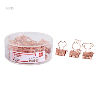 Fedealk คลิปหนีบกระดาษ โลหะ ขนาดเล็ก สีโรสโกลด์ 15 ชิ้น