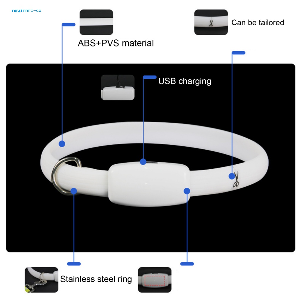 ngyinnri-co-ปลอกคอสุนัข-มีไฟ-led-แบตเตอรี่-ชาร์จได้-สะดวกสบาย-ตัดได้น้อยลง
