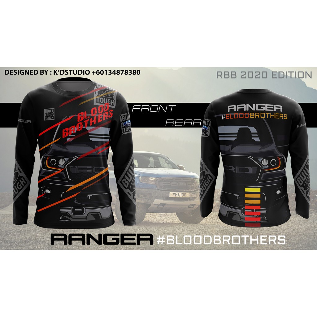 เสื้อยืดคอกลม แขนยาว ลาย Ford Ranger Raptor T6 T7 2.2 3.2 2.0 Bi Turbo ...