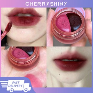 Two-color Lip Dual-Purpose Matte Velvet ลิปสติกเนื้อแมท High-value Lip Glaze