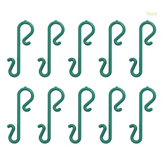 ตะขอลวดโลหะ รูปตัว S สีเขียวเข้ม สําหรับแขวนตกแต่งต้นคริสต์มาส 10 ชิ้น