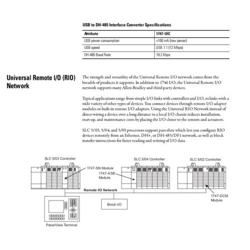 USB 1747-UIC USB to DH-485 RS485 Interface For A-B SLC5/01/02/03/05 PLC ...