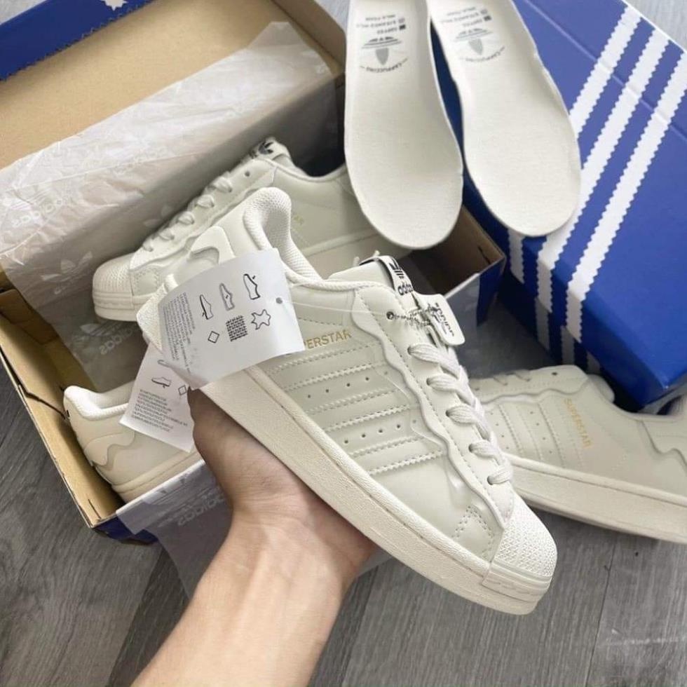 DAS Adidas Superstar Shell Toe ผ้าใบสีฟ้าสีชมพู Full Box Super Vip ...