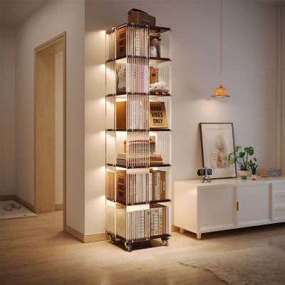 ark-sharp-rotation-bookshelves-360-ห้องนั่งเล่นขนาดใหญ่ทีวียืนอยู่ถัดจากทีวี